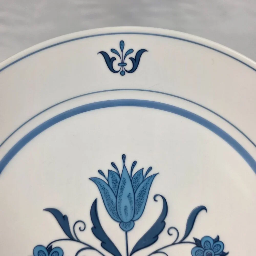TWO Noritake Blue Haven Salad Plates Blue Flowers & Bands